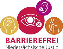 Logo Barrierefrei Niedersächsische Justiz (Link zu Informationen zur Barrierefreiheit)